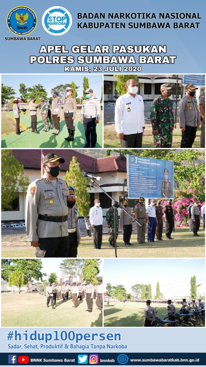 Kepala BNNK Sumbawa Barat Menghadiri Kegiatan Apel Gelar Pasukan Polres Sumbawa Barat